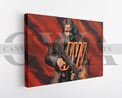 John Wick Gunfire Canvas Wall Art