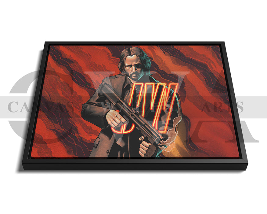 John Wick Gunfire Canvas Wall Art