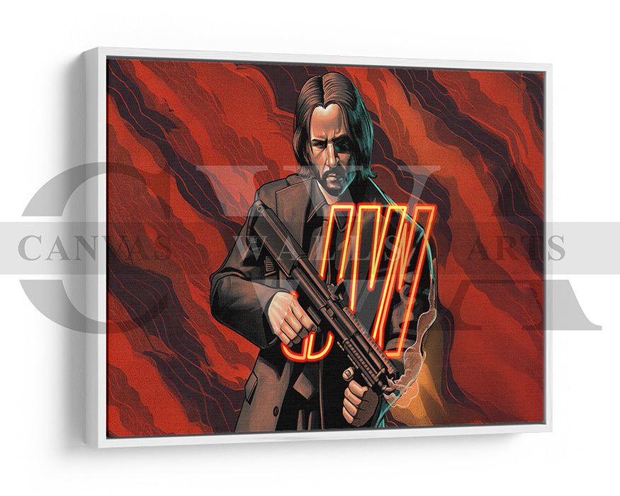 John Wick Gunfire Canvas Wall Art