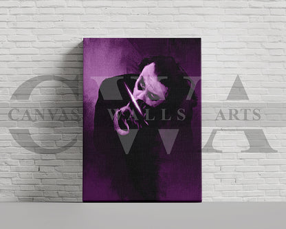 Joker Knife Canvas Wall Art Abstract Movie Poster