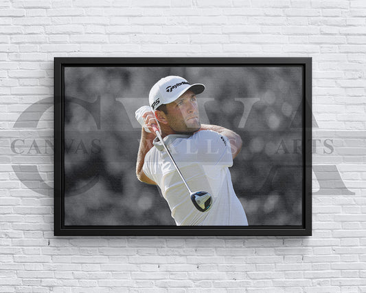Jon Rahm Black & White Canvas Art Golf Canvas Wall Art