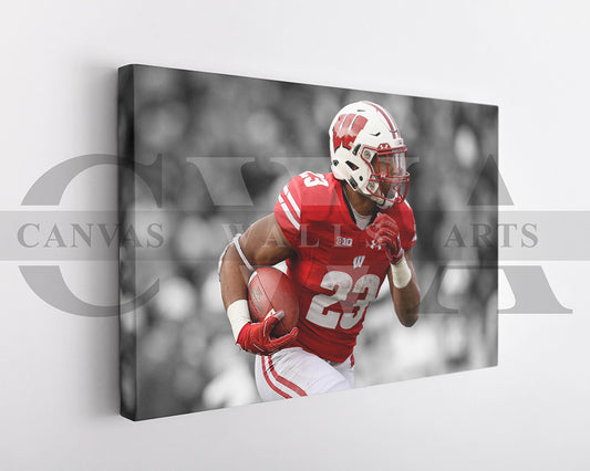 Jonathan Taylor Black & White Canvas Art American Football Canvas Wall Art