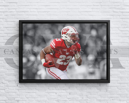Jonathan Taylor Black & White Canvas Art American Football Canvas Wall Art