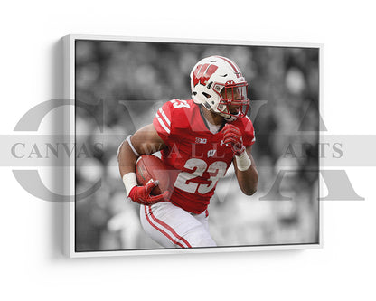 Jonathan Taylor Black & White Canvas Art American Football Canvas Wall Art