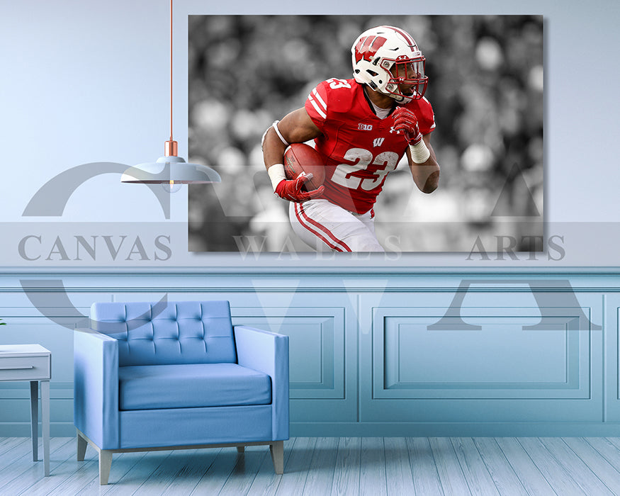 Jonathan Taylor Black & White Canvas Art American Football Canvas Wall Art