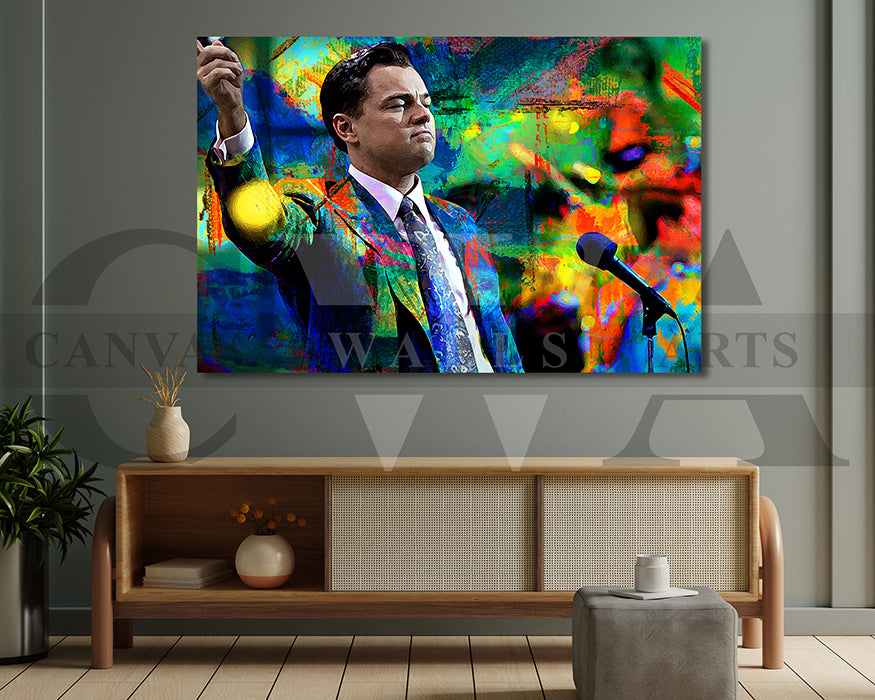 Jordan Belfort Canvas Wall Art Abstract Movie Poster Print