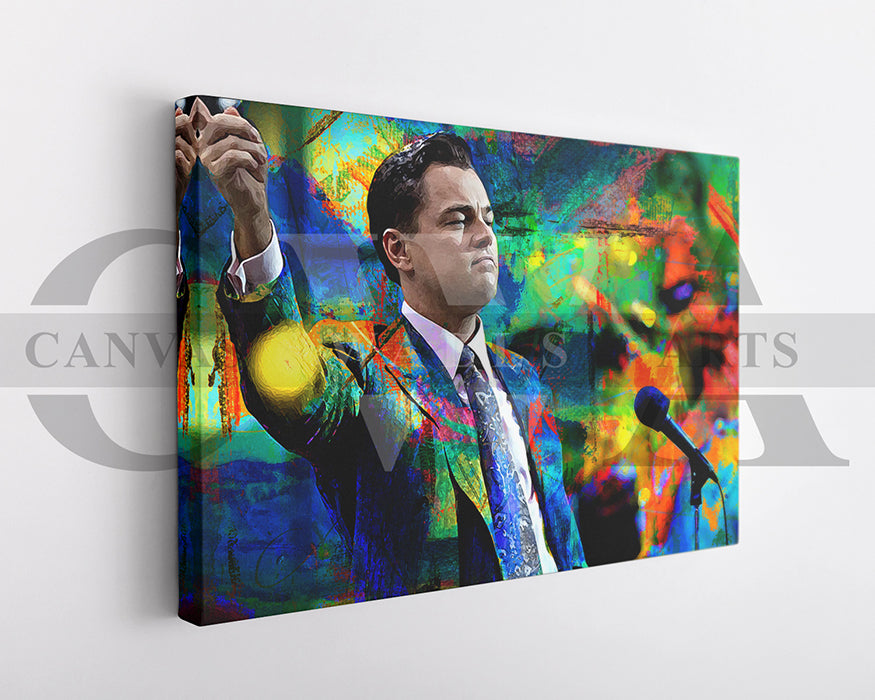 Jordan Belfort Canvas Wall Art Abstract Movie Poster Print