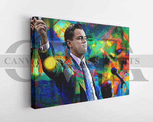 Jordan Belfort Canvas Wall Art Abstract Movie Poster Print