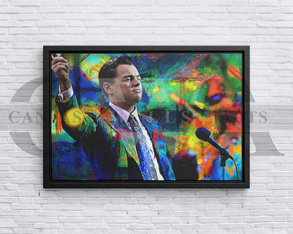 Jordan Belfort Canvas Wall Art Abstract Movie Poster Print