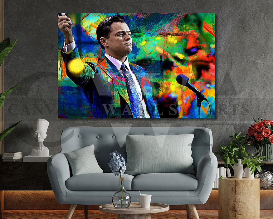 Jordan Belfort Canvas Wall Art Abstract Movie Poster Print
