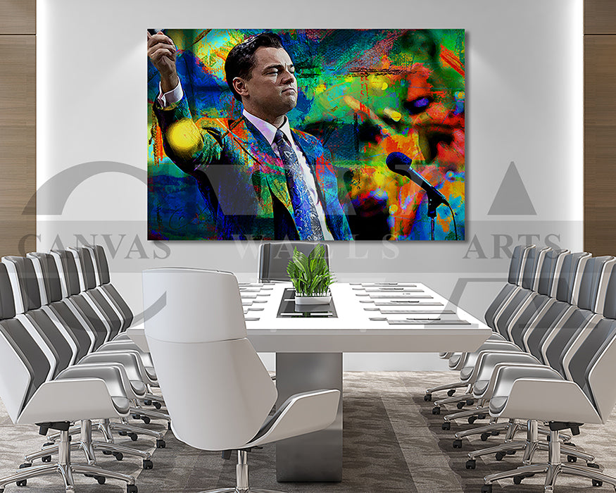 Jordan Belfort Canvas Wall Art Abstract Movie Poster Print