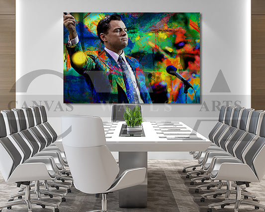 Jordan Belfort Canvas Wall Art Abstract Movie Poster Print