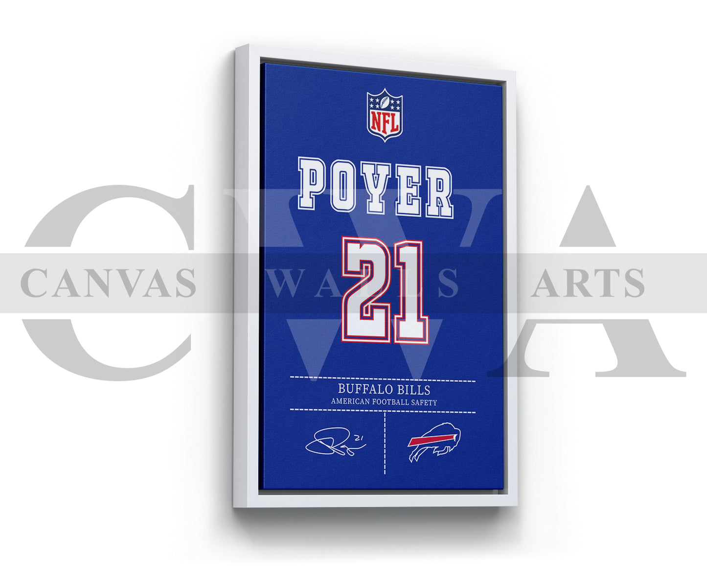 Jordan Poyer Jersey Canvas Wall Art NFL Jersey Poster Print Sports Canvas Wall Art