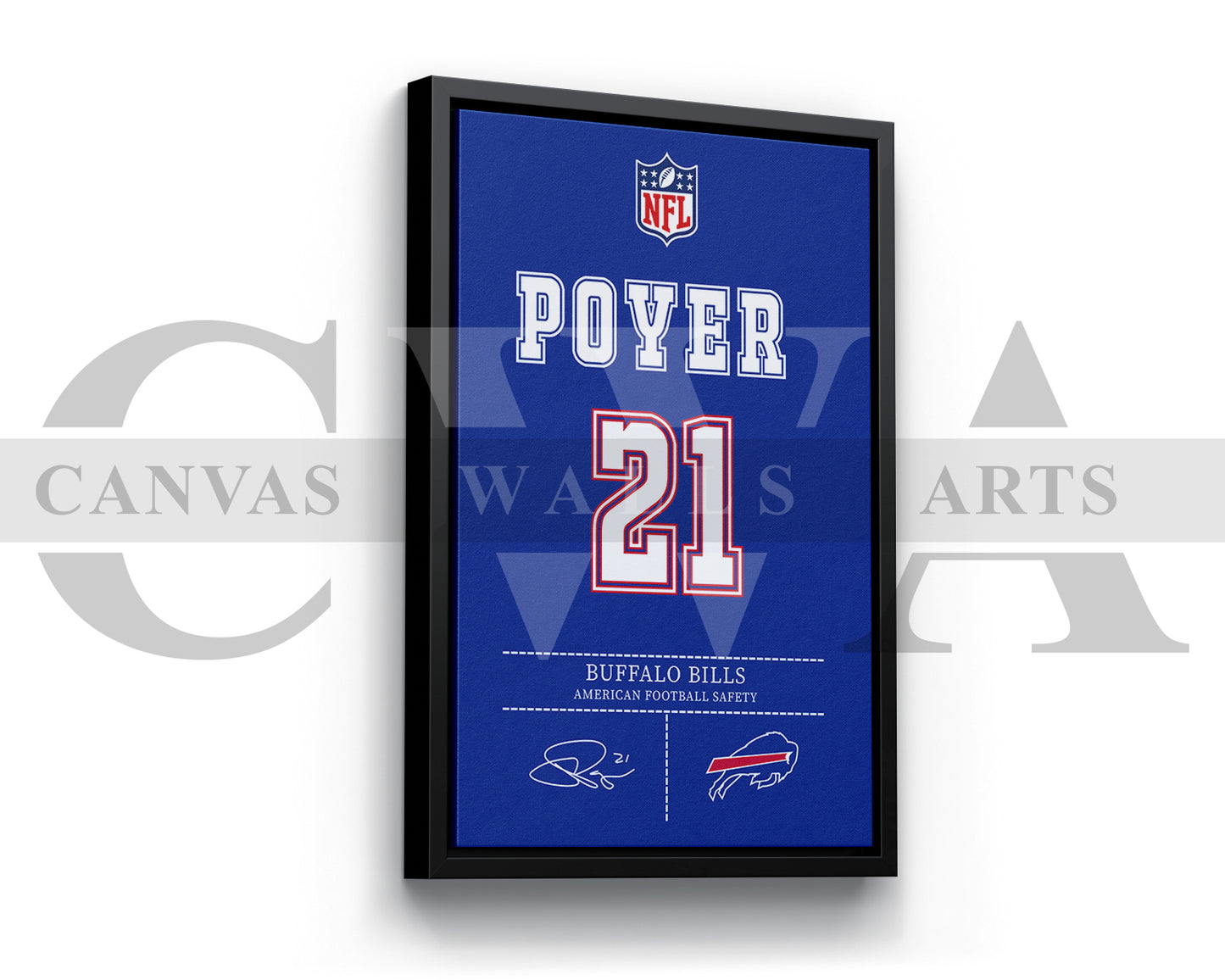 Jordan Poyer Jersey Canvas Wall Art NFL Jersey Poster Print Sports Canvas Wall Art