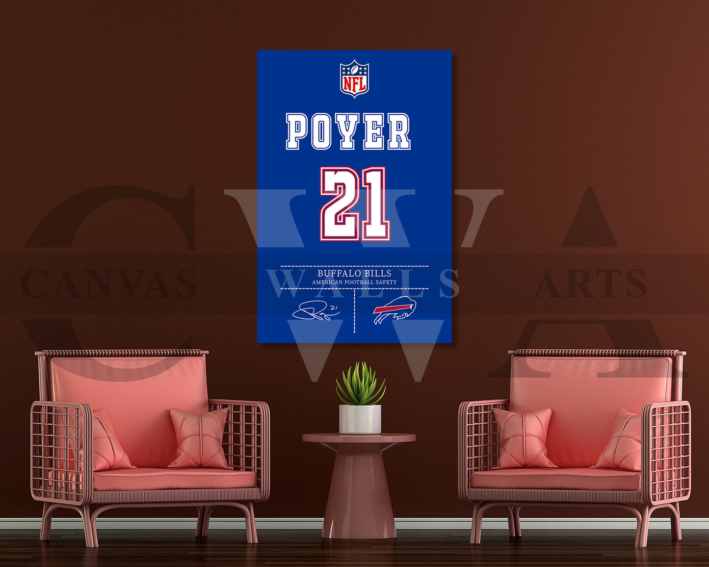 Jordan Poyer Jersey Canvas Wall Art NFL Jersey Poster Print Sports Canvas Wall Art