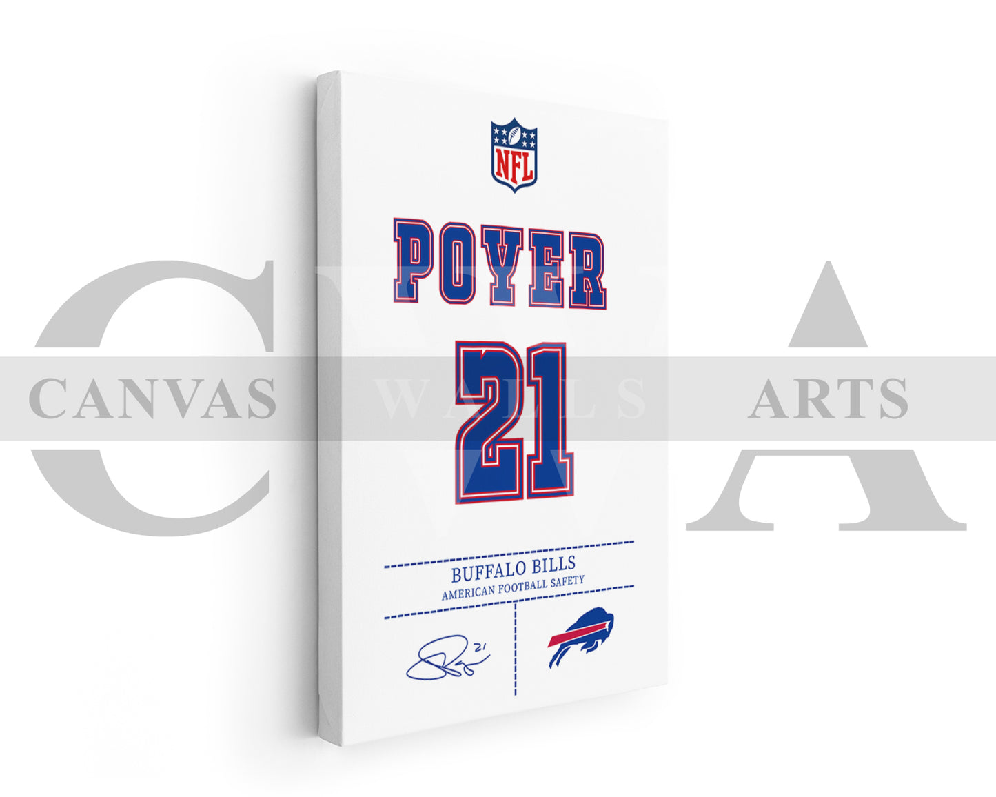 Jordan Poyer Jersey Canvas Wall Art NFL Jersey Poster Print American Football Jersey Canvas Print
