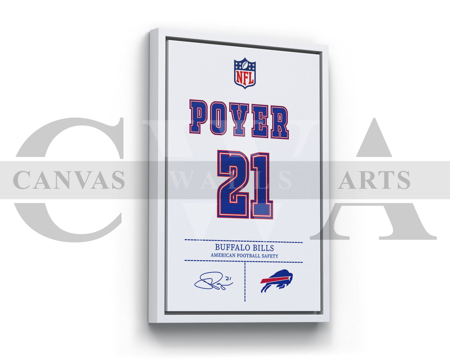 Jordan Poyer Jersey Canvas Wall Art NFL Jersey Poster Print American Football Jersey Canvas Print