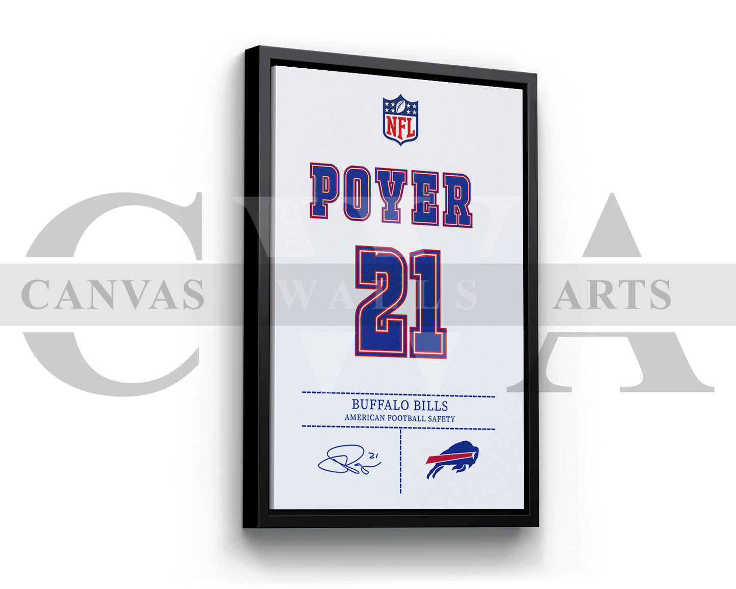 Jordan Poyer Jersey Canvas Wall Art NFL Jersey Poster Print American Football Jersey Canvas Print