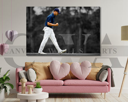 Jordan Spieth Black & White Canvas Art Golf Canvas Wall Art