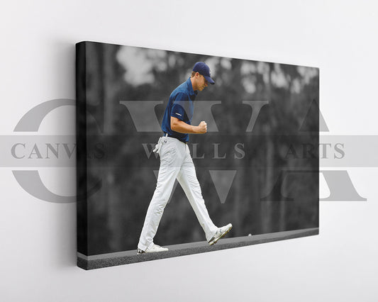Jordan Spieth Black & White Canvas Art Golf Canvas Wall Art