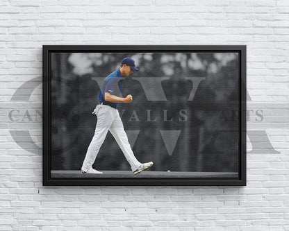 Jordan Spieth Black & White Canvas Art Golf Canvas Wall Art