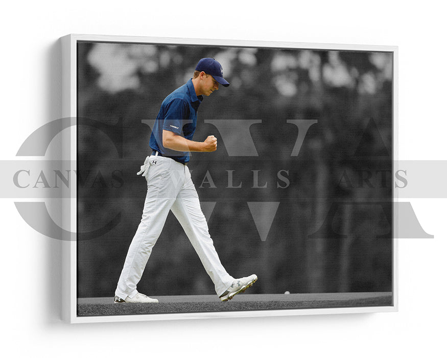 Jordan Spieth Black & White Canvas Art Golf Canvas Wall Art