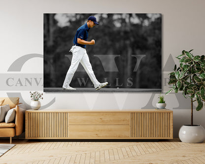 Jordan Spieth Black & White Canvas Art Golf Canvas Wall Art