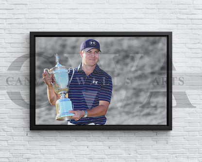 Jordan Spieth Black & White Canvas Art Golf Canvas Wall Art