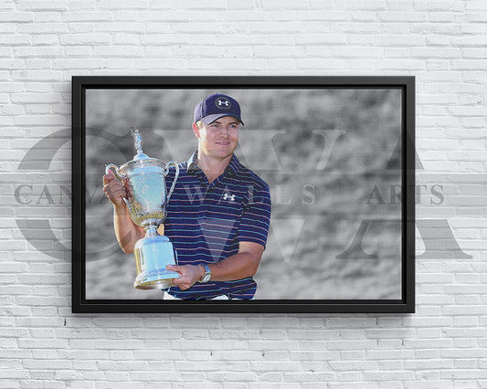 Jordan Spieth Black & White Canvas Art Golf Canvas Wall Art