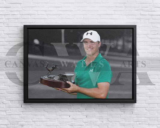 Jordan Spieth Black & White Canvas Art Golf Canvas Wall Art