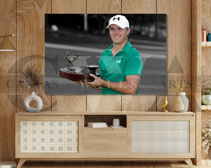 Jordan Spieth Black & White Canvas Art Golf Canvas Wall Art