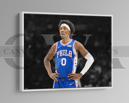 Josh Richardson Black & White Canvas Art Basketball Canvas Wall Art