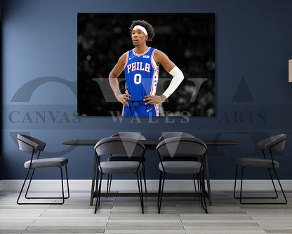 Josh Richardson Black & White Canvas Art Basketball Canvas Wall Art