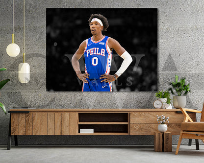 Josh Richardson Black & White Canvas Art Basketball Canvas Wall Art