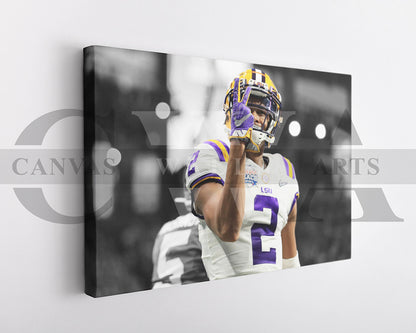 Justin Jefferson Black & White Canvas Art American Football Canvas Wall Art