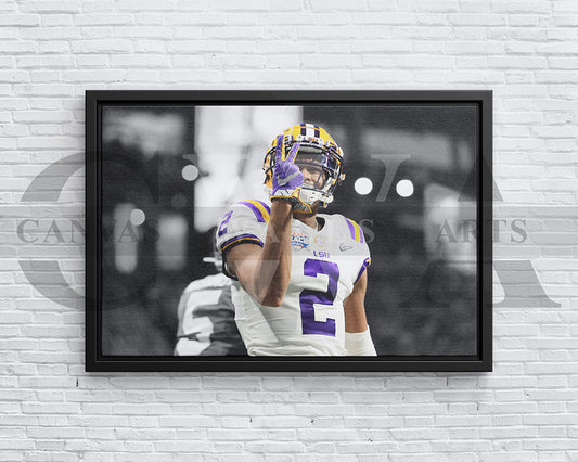 Justin Jefferson Black & White Canvas Art American Football Canvas Wall Art