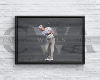 Justin Thomas Black & White Canvas Art Golf Canvas Wall Art