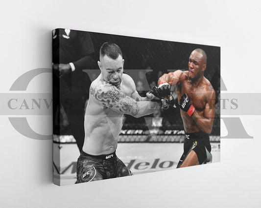 Kamaru Usman Black & White Canvas Art MMA Canvas Wall Art