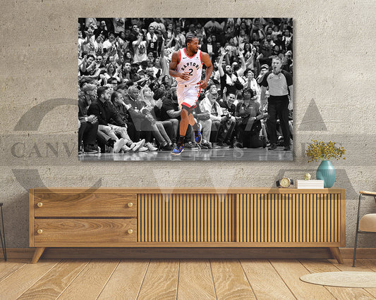 Kawhi Leonard Black & White Canvas Art Basketball Canvas Wall Art