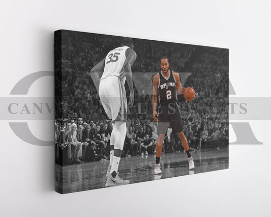 Kawhi Leonard Black & White Canvas Art Basketball Canvas Wall Art