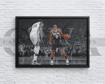 Kawhi Leonard Black & White Canvas Art Basketball Canvas Wall Art