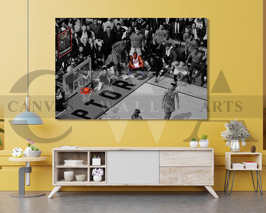 Kawhi Leonard Black & White Canvas Art Basketball Canvas Wall Art