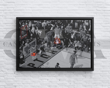 Kawhi Leonard Black & White Canvas Art Basketball Canvas Wall Art