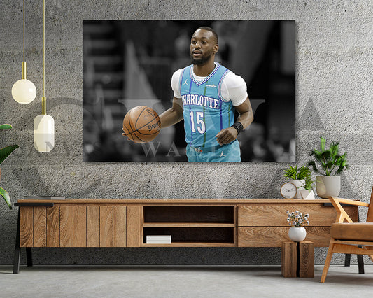 Kemba Walker Black & White Canvas Art Basketball Canvas Wall Art