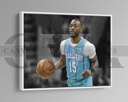 Kemba Walker Black & White Canvas Art Basketball Canvas Wall Art