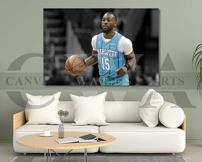Kemba Walker Black & White Canvas Art Basketball Canvas Wall Art