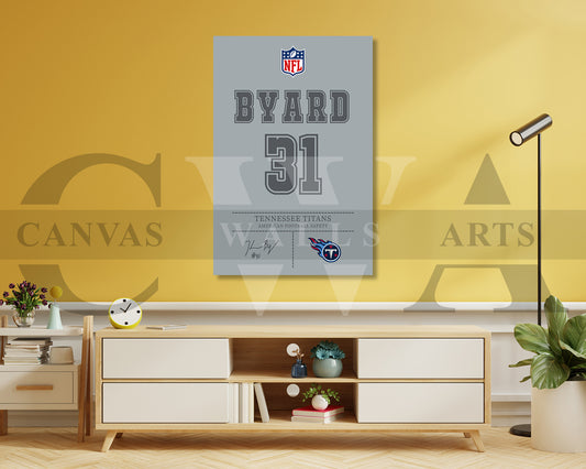 Kevin Byard Jersey Canvas Wall Art NFL Jersey Poster Print Canvas Frame Ready To Hang