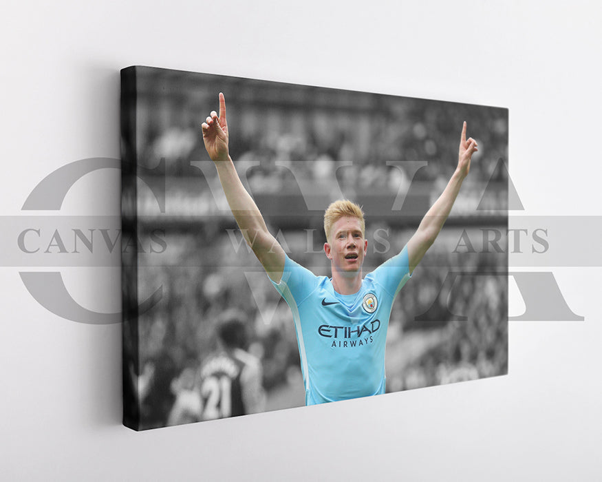 Kevin De Bruyne Black & White Canvas Art Soccer Canvas Wall Art