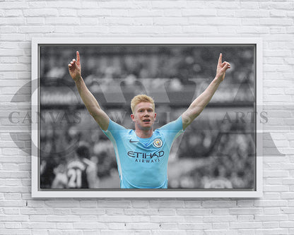 Kevin De Bruyne Black & White Canvas Art Soccer Canvas Wall Art