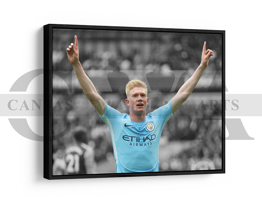 Kevin De Bruyne Black & White Canvas Art Soccer Canvas Wall Art